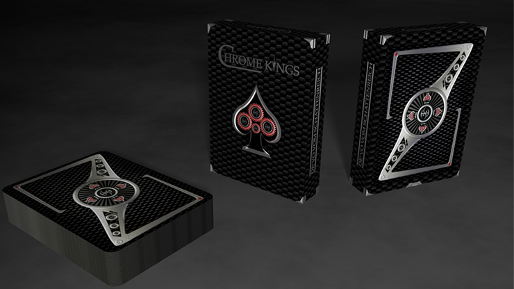 PLAYING CARDS--CHROME KINGS CARBON