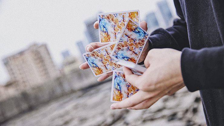 PLAYING CARDS--FLUID ART ORANGE