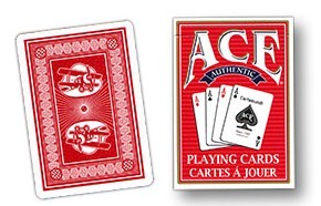 PLAYING CARDS--ACE PLANE, POKER--RED