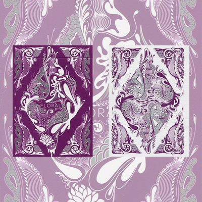 PLAYING CARDS--FLORAL POKER, PURPLE