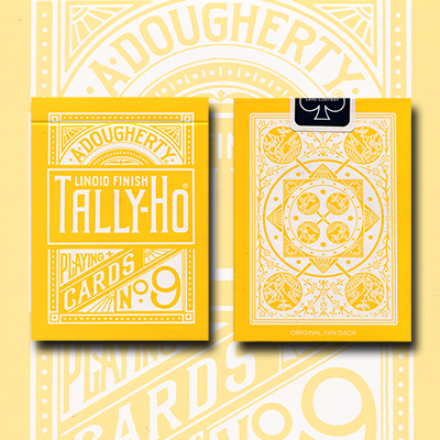 PLAYING CARDS--TALLY-HO REVERSE FAN, YELLOW