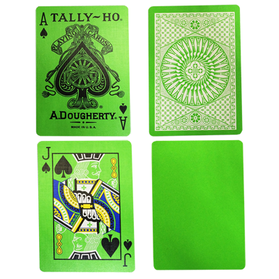 PLAYING CARDS--TALLY-HO REVERSE CIRCLE, GREEN